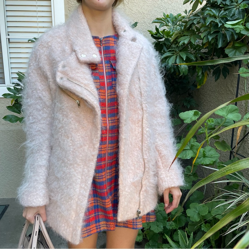 Dusty pink Zara wool/ mohair blend knitted jacket - Picture 2 of 16